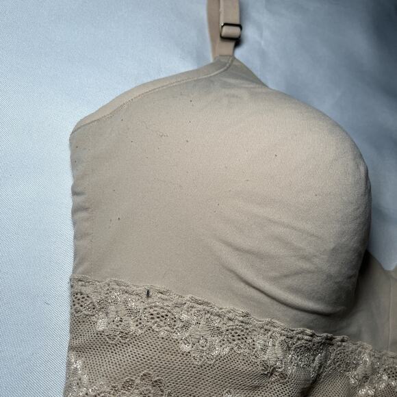 NATORI Cafe Bliss Perfection Contour Soft Cup Bra US 32DDD Wireless Beige Nude - Picture 6 of 8